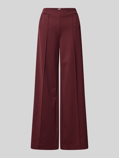 ICHI Wide Leg Stoffhose mit elastischem Bund Modell 'KATE' Bordeaux 2