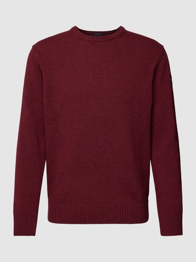Paul & Shark Strickpullover mit Label-Patch Bordeaux 2