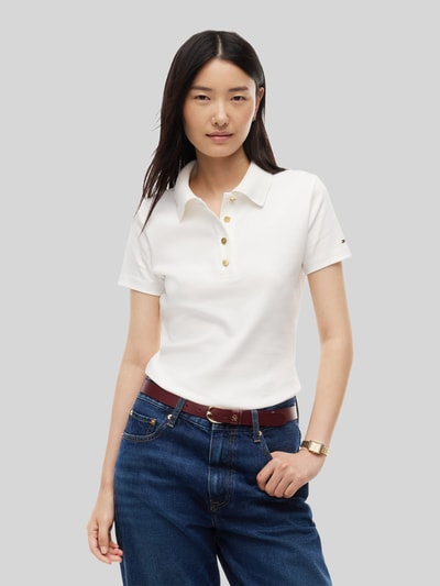 Tommy Hilfiger Poloshirt van wolmix met zijdegehalte Offwhite - 4