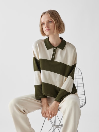 The Great Poloshirt mit Streifenmuster Dunkelgrün 3