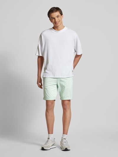 Tom Tailor Denim Slim Fit Chino-Shorts in unifarbenem Design Hellgruen 1