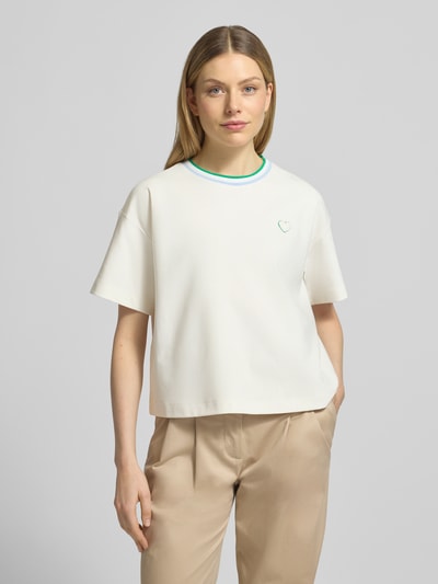 Marc Cain Relaxed Fit T-Shirt mit Motiv-Applikation Offwhite 4