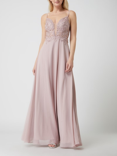 Luxuar Avondjurk van tule en chiffon  Mauve - 1