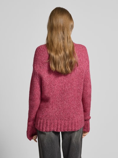 Marc O'Polo Denim Strickpullover mit Rundhalsausschnitt Fuchsia 5