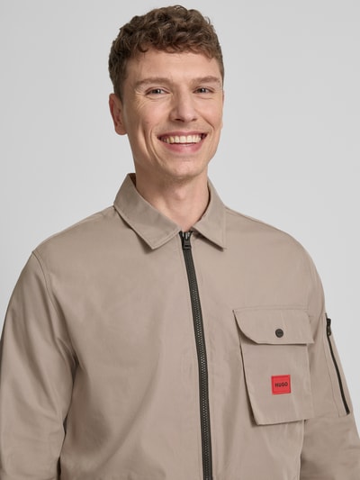 HUGO regular fit overhemdjack van katoenmix model 'EMMOND' Middenbruin - 3