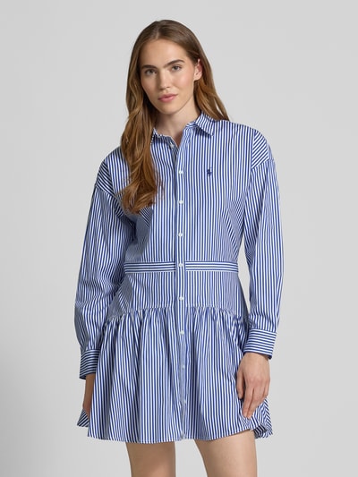 Polo Ralph Lauren Overhemdjurk in minilengte met logostitching Bleu - 4