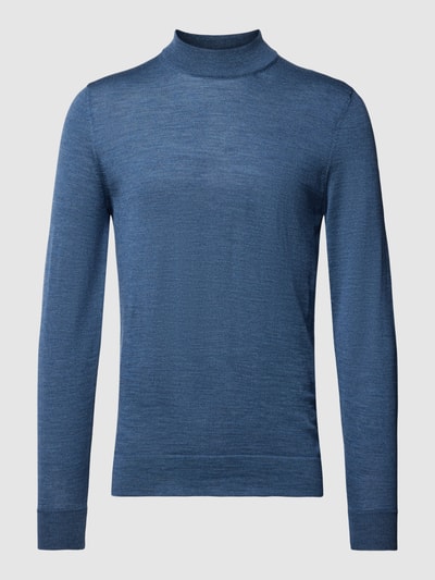 Strellson Gebreide pullover met opstaande kraag, model 'Marek' Marineblauw - 2