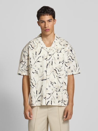 Pegador Relaxed fit vrijetijdsoverhemd met labelstitching, model 'Novo' Ecru - 4