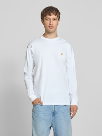 Carhartt Work In Progress Longsleeve mit Label-Stitching Weiss 4