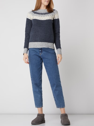 Vero Moda Noorse trui met wol, model 'Simone' Marineblauw - 1