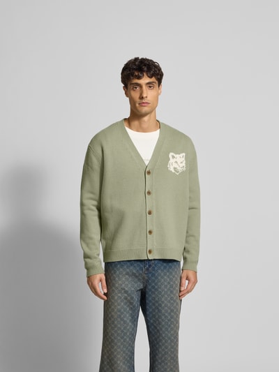 MAISON KITSUNÉ Vest met knoopsluiting Olijfgroen - 4