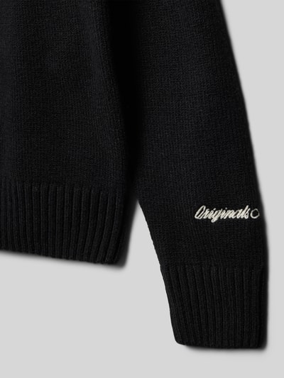 Jack & Jones Regular Fit Pullover in Strick-Optik Modell 'Jorno' Black 2