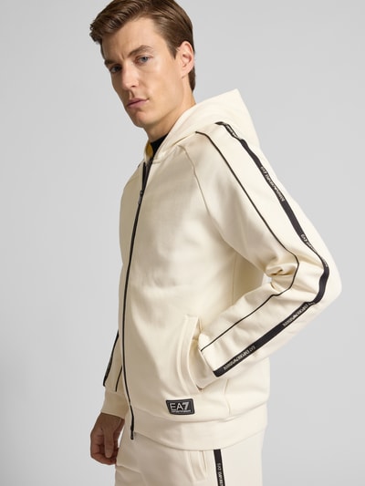 EA7 Emporio Armani Sweatjack met tweewegsritssluiting en steekzakken Offwhite - 3