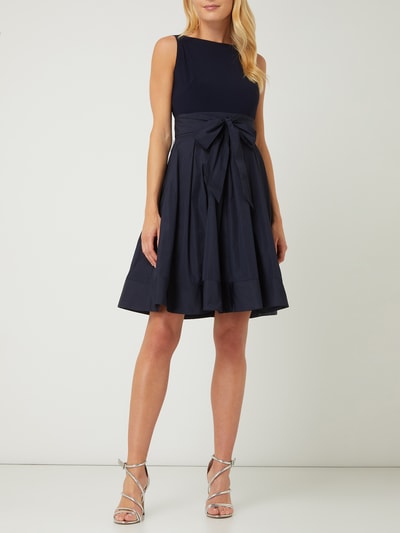 Lauren Ralph Lauren Two-Tone-Cocktailkleid mit Taillengürtel Modell 'Yuko' Marine 1