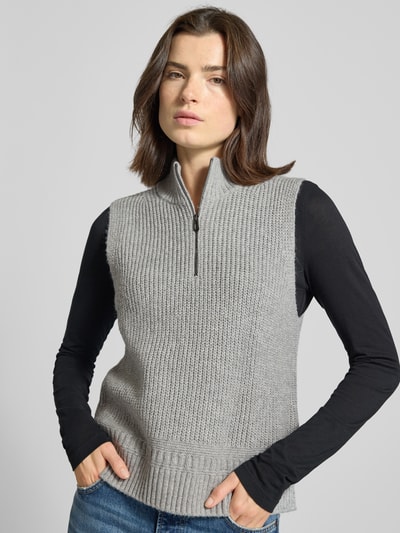 Tom Tailor Regular Fit Pullunder aus Baumwoll-Mix Mittelgrau 3