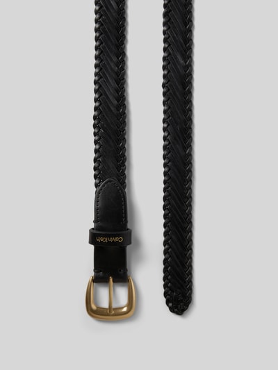 Produktfoto, Gürtel aus Rindsleder mit Dornschließe von Calvin Klein, Damen Gürtel in klassischer Form, Label-Detail, schwarz, Breite 3 cm
