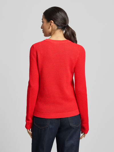 VILA Strickpullover mit gerippten Abschlüssen Modell 'dalo' Rot 5