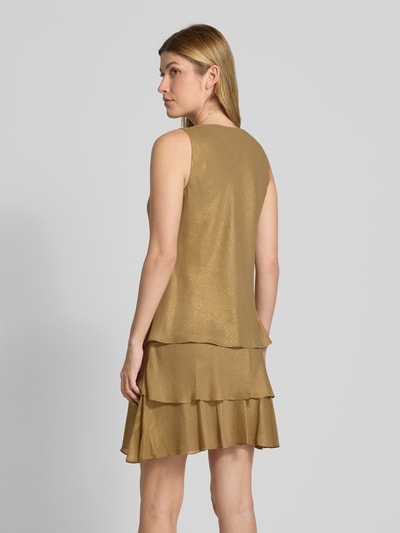 Lauren Ralph Lauren Knielanges Kleid im Stufen-Look Modell 'HALIANNA' Gold Melange 5
