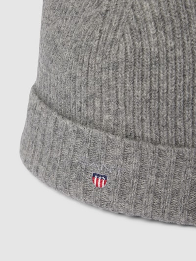 Gant Beanie mit Label-Stitching Modell 'LINED' Dunkelgrau Melange 2