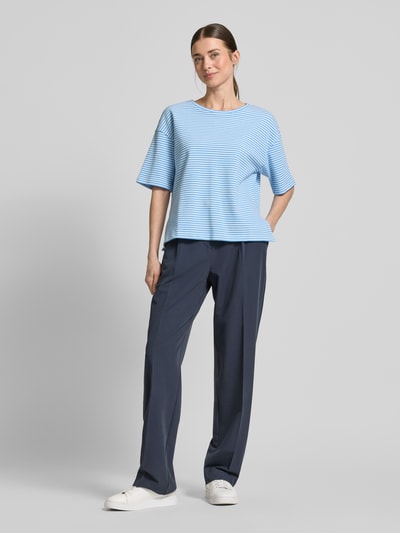 Smith and Soul T-shirt met geribde ronde hals Lichtblauw - 1