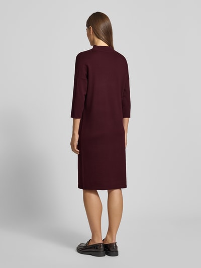 comma Sukienka o długości do kolan ze stójką i rękawem o dł. 3/4 Bordowy 5