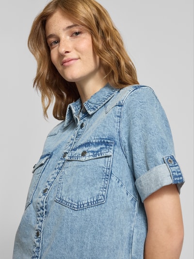 Noisy May Sukienka jeansowa z rękawem o dł. 1/2 model ‘NEW SIGNE’ Jasnoniebieski 3