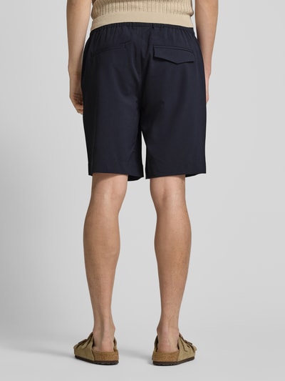 Casual Friday Korte regular fit broek met elastische band, model 'Samos' Marineblauw - 5