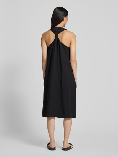 OPUS relaxed fit midi-jurk van viscosemix model 'Waka' Zwart - 5