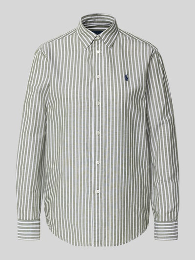 Polo Ralph Lauren Bluzka koszulowa o kroju regular fit z mieszanki bawełny i lnu Oliwkowy 2
