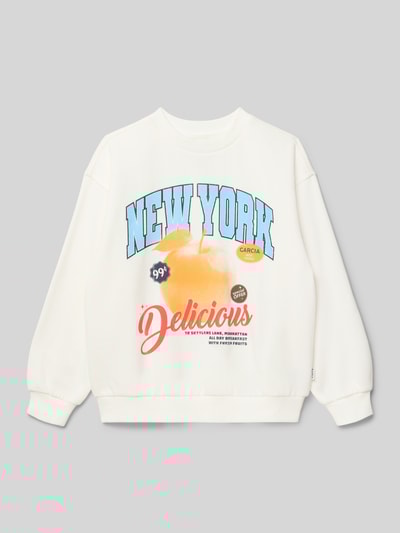 Garcia Sweatshirt met labelprint Wit - 1