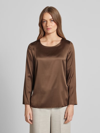 MaxMara Leisure Blusenshirt mit Rundhalsausschnitt Modell 'MOLDAVA' Hellbraun 4