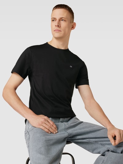 CK Calvin Klein T-shirt z detalem z logo Czarny 3