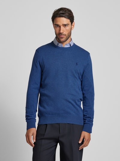 Polo Ralph Lauren Gebreide pullover van lanawol met ronde hals Blauw - 4