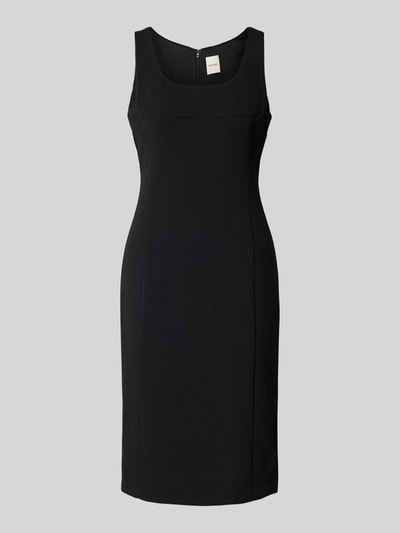 Produktfoto, Knielanges Kleid mit Karree-Ausschnitt von Calvin Klein Womenswear, elastischer Material-Mix, körpernah, ärmellos, schwarz