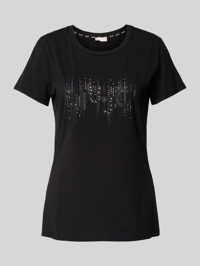 Liu Jo White T-shirt met siersteentjes Zwart - 2