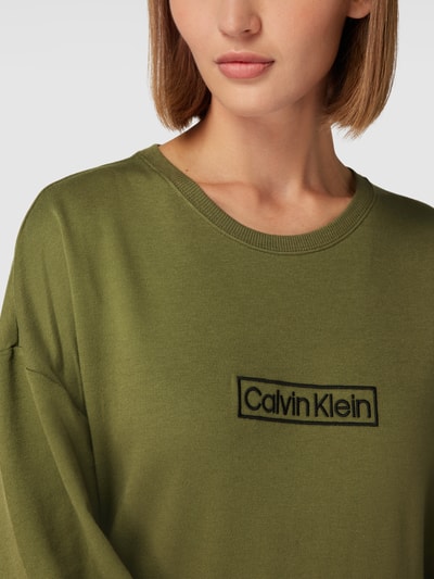 Calvin Klein Underwear Sweatshirt mit Label-Stitching Oliv 3