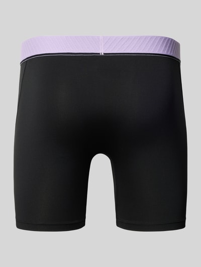 Produktfoto, Pant & Trunk mit gestikt logo in set van 3 van adidas Sportswear, zwart met lila tailleband, gladde textuur