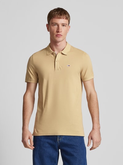 Tommy Jeans Slim Fit Poloshirt mit Logo-Stitching Beige 4