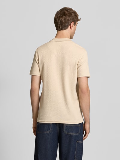 Blend Koszulka polo o kroju regular fit ze strukturalnym wzorem model 'Heskild' Piaskowy 5