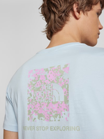 The North Face T-Shirt mit geripptem Rundhalsausschnitt Hellblau 3