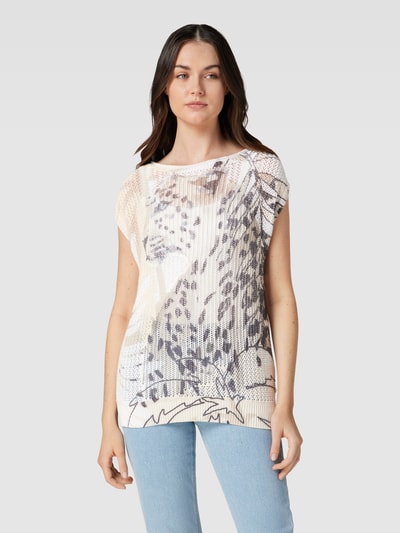 Marc Cain Strickshirt mit Allover-Print Sand 4