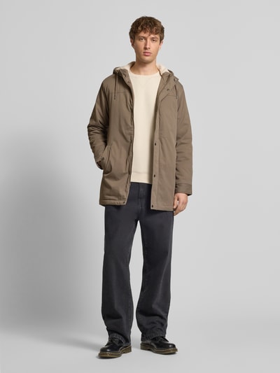 ONLY & SONS Regular Fit Parka mit Teddyfellbesatz in der Kapuze Modell 'ALEXANDER' Mittelbraun 1