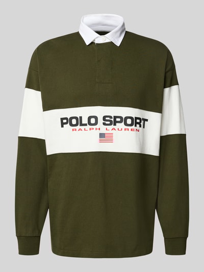 Polo Ralph Lauren Sweatshirt mit Polokragen und Label-Print Oliv 2