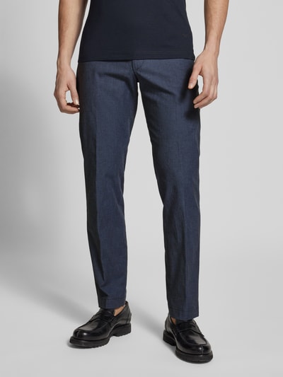 JOOP! Collection Slim fit pantalon met structuurmotief, model 'Hank' Marineblauw - 4