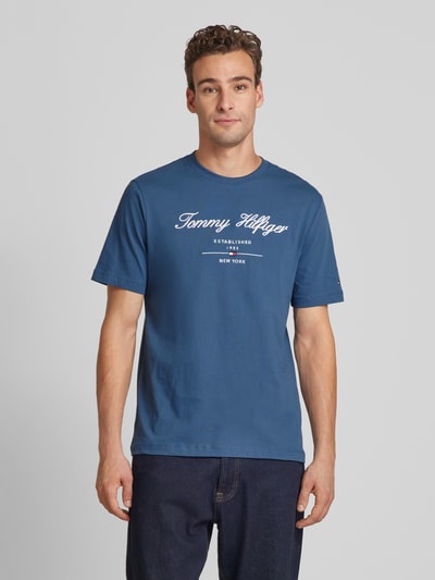 Tommy Hilfiger T-Shirt mit Label-Stitching Rauchblau 4