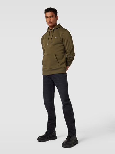 Gant Hoodie mit Label-Stitching Modell 'REG SHIELD' Oliv 1