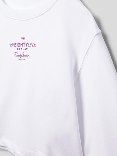 Replay Sweatshirt mit Label-Print Weiß 2