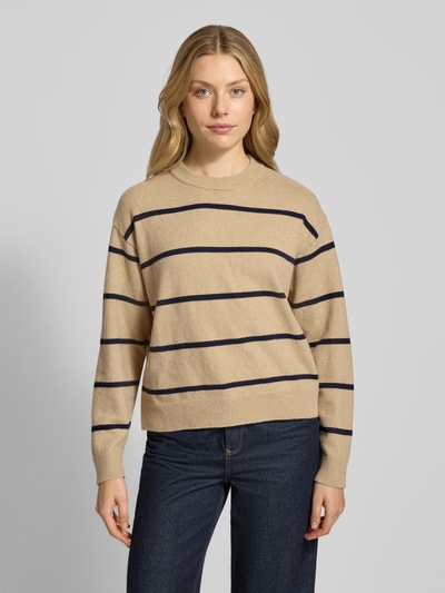 MANGO Strickpullover mit Rundhalsausschnitt Modell 'MARINA' Beige 4