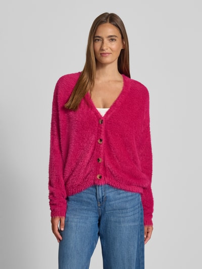 Christian Berg Woman Kardigan z dzianiny z dekoltem w serek Fuksjowy 4