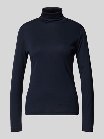 Tom Tailor Regular Fit Langarmshirt aus Baumwoll-Mix mit Rollkragen Dunkelblau 2